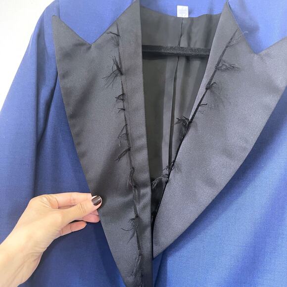 ACNE STUDIOS Cast Shark Wool Mohair Tuxedo Blazer Jacket in Blue Size 36/S - Picture 5 of 15